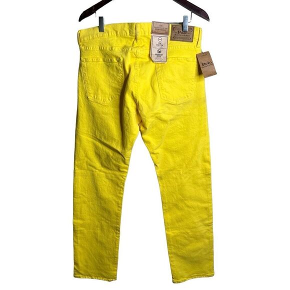 NWT Polo Ralph Lauren Yellow Varick Slim Jeans 32X32 - Picture 4 of 7